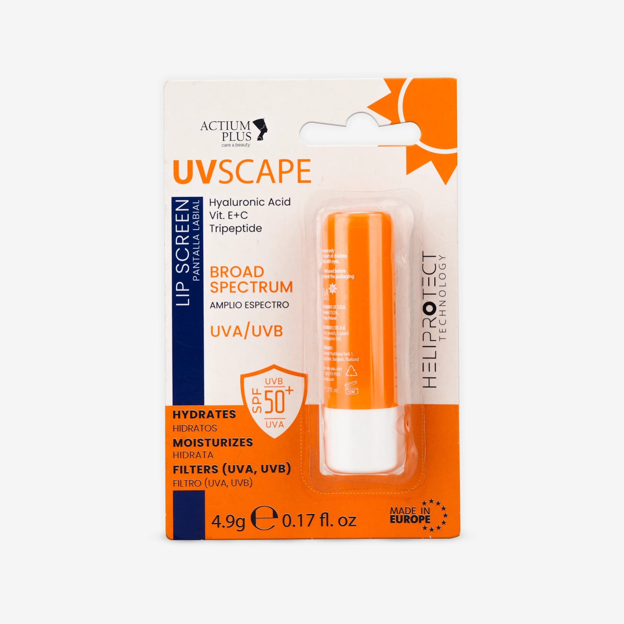 Actium Plus UVSCAPE Lip Screen SPF 50+ | Hydrate, Moisturize & Filter (UVA,UVB) 4.9G