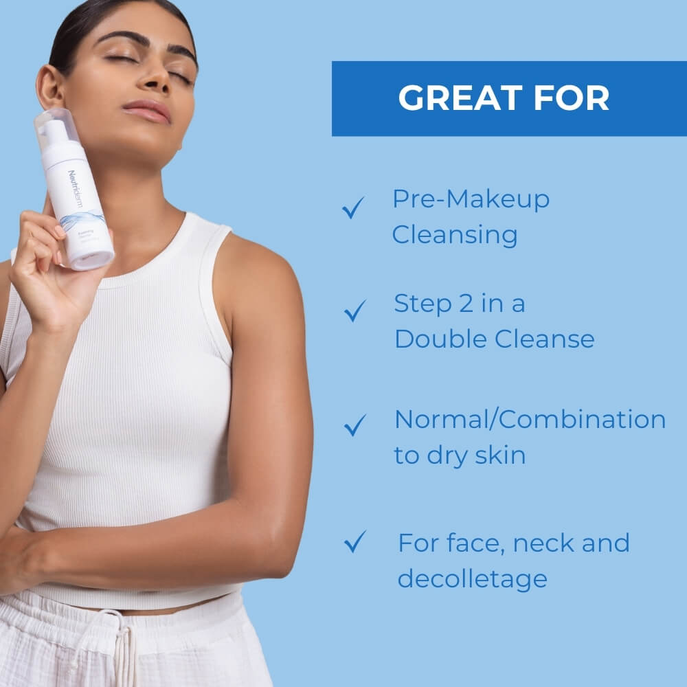 Neutriderm Foaming Cleanser Face Wash For Dry Skin: Ultra Hydrating Facial Cleanser With Niacinamide, Vitamin C, Provitamin B5 Cleansing Foam - Facial Wash Removes Makeup & Impurities - 150ml