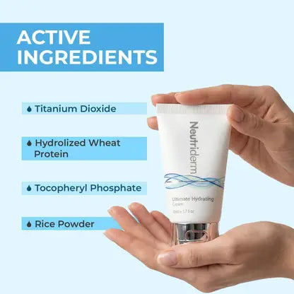 Neutriderm Ultimate Hydrating Moisturizer Face Cream with Vitamin E, Rice & Wheat Protein (50 ml)