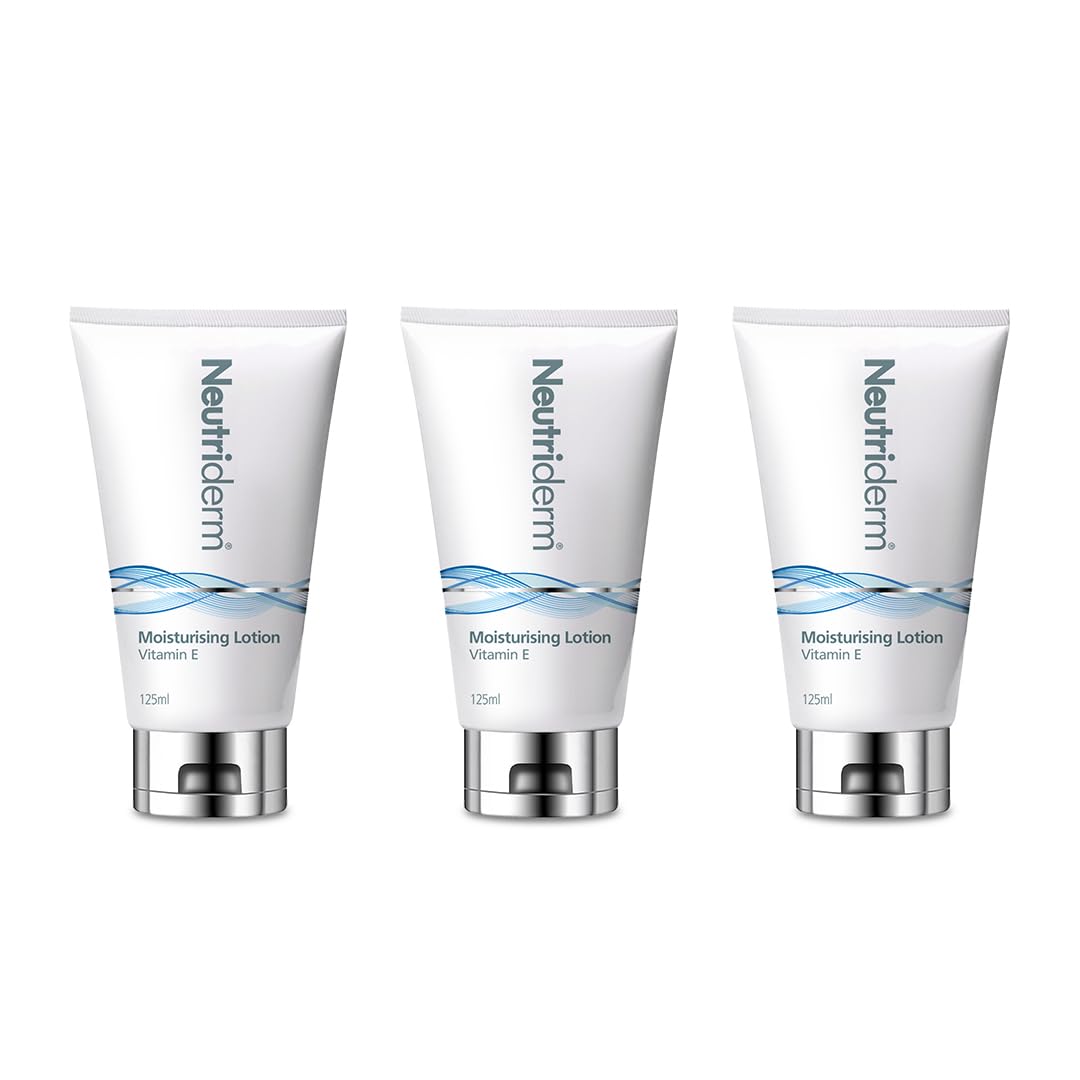 Neutriderm Moisturising Face & Body Lotion For Dry, Aging, Wrinkles, Acne, Red Skin With Vitamin E 125ml (Pack of 3)