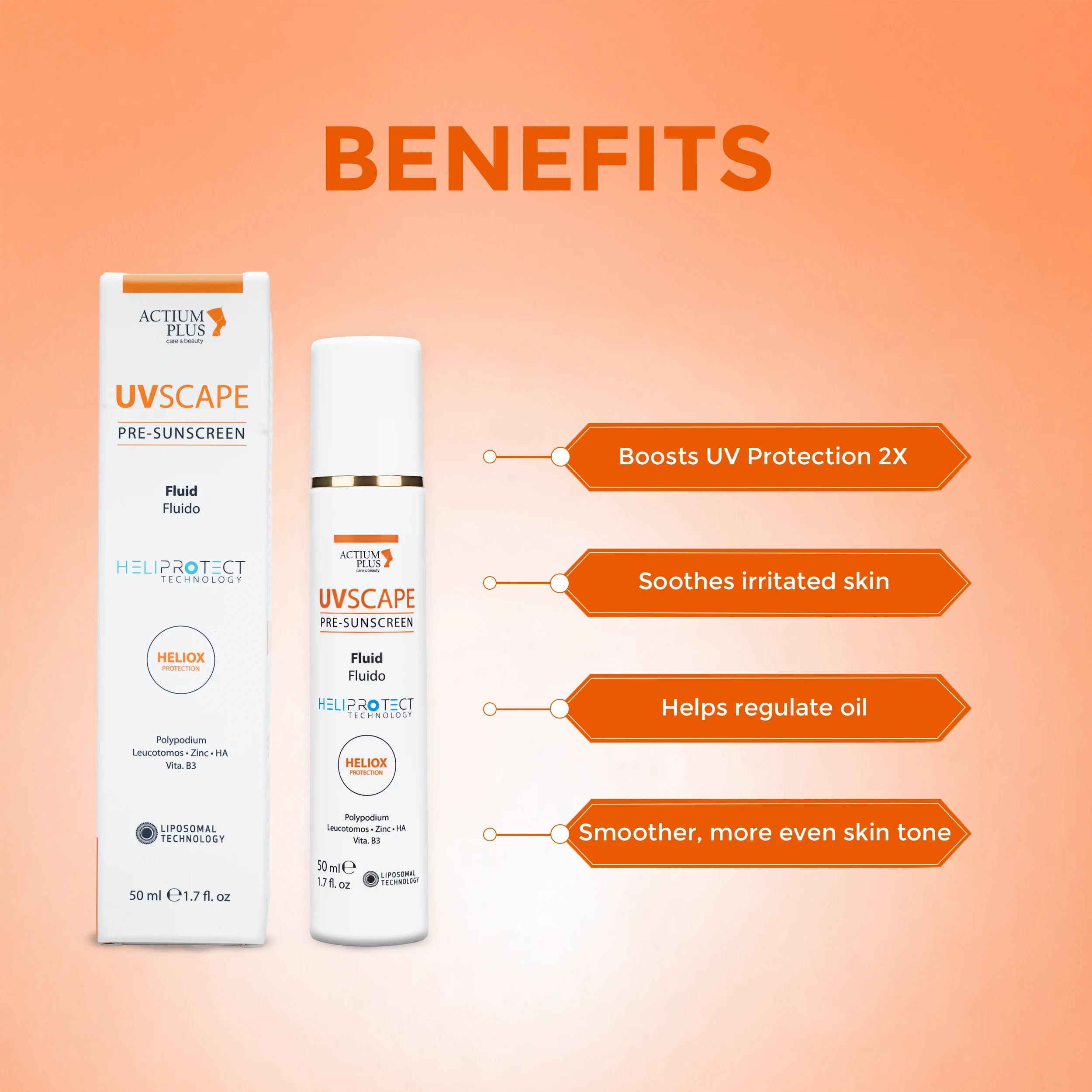 Actium Plus UVscape Pre-Sunscreen Fluid SPF 50 PA++++ | 50 ml