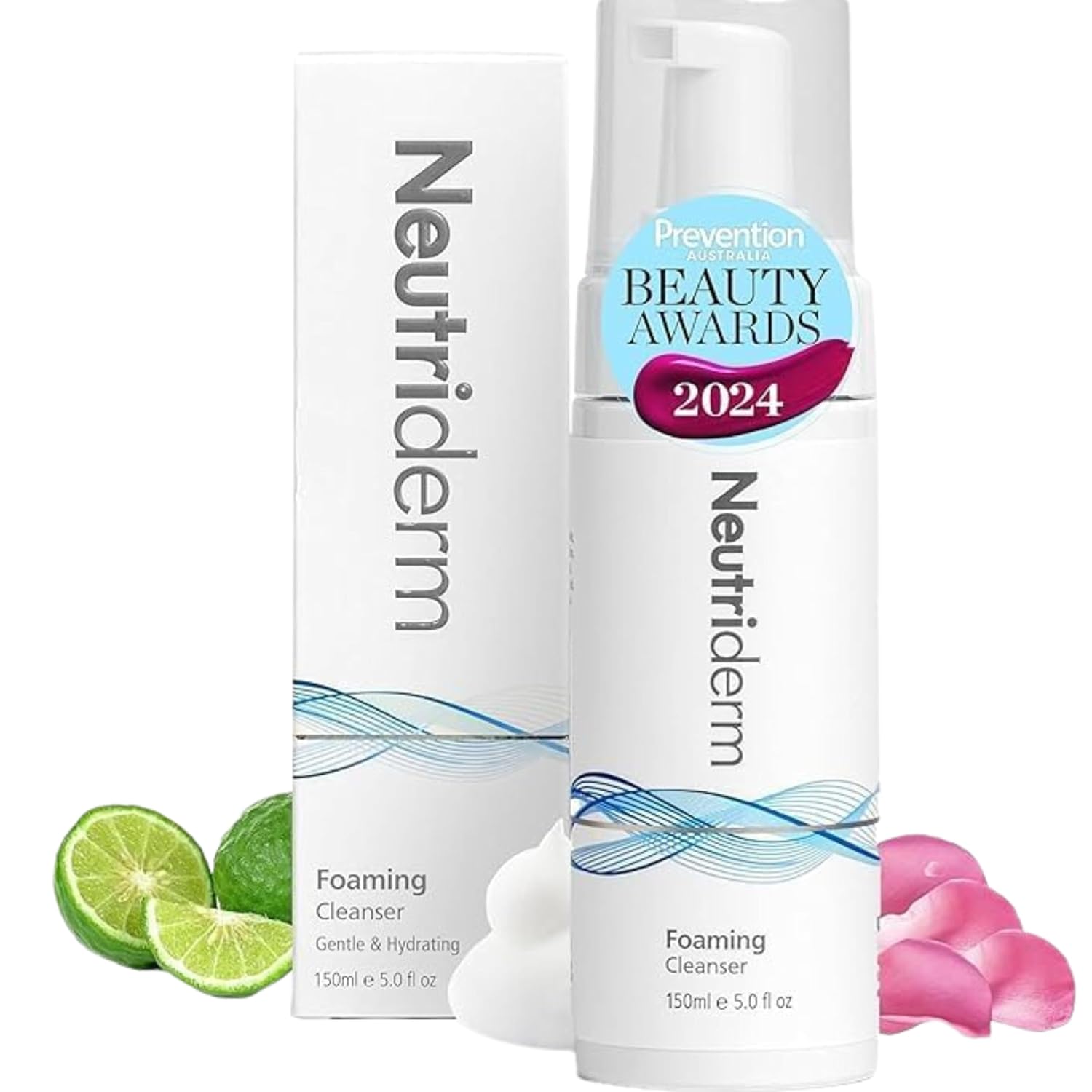 Neutriderm Foaming Cleanser Face Wash For Dry Skin: Ultra Hydrating Facial Cleanser With Niacinamide, Vitamin C, Provitamin B5 Cleansing Foam - Facial Wash Removes Makeup & Impurities - 150ml