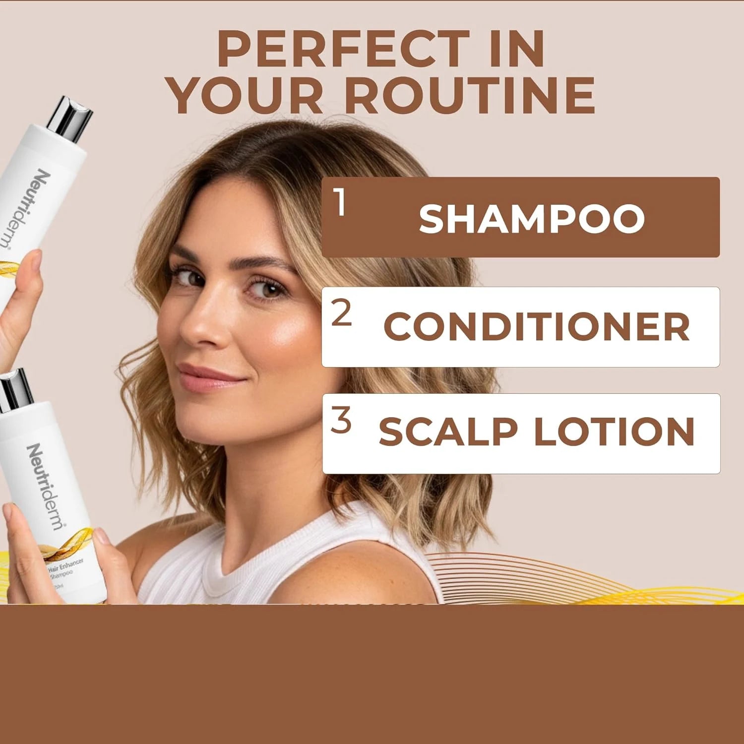 Neutriderm Hair Enhancer Shampoo, Thickening and Strengthening for Weak and Thinning Hair, Moisturizing Shampoo for Damaged Hair, 250ml  (8.45 fl oz)