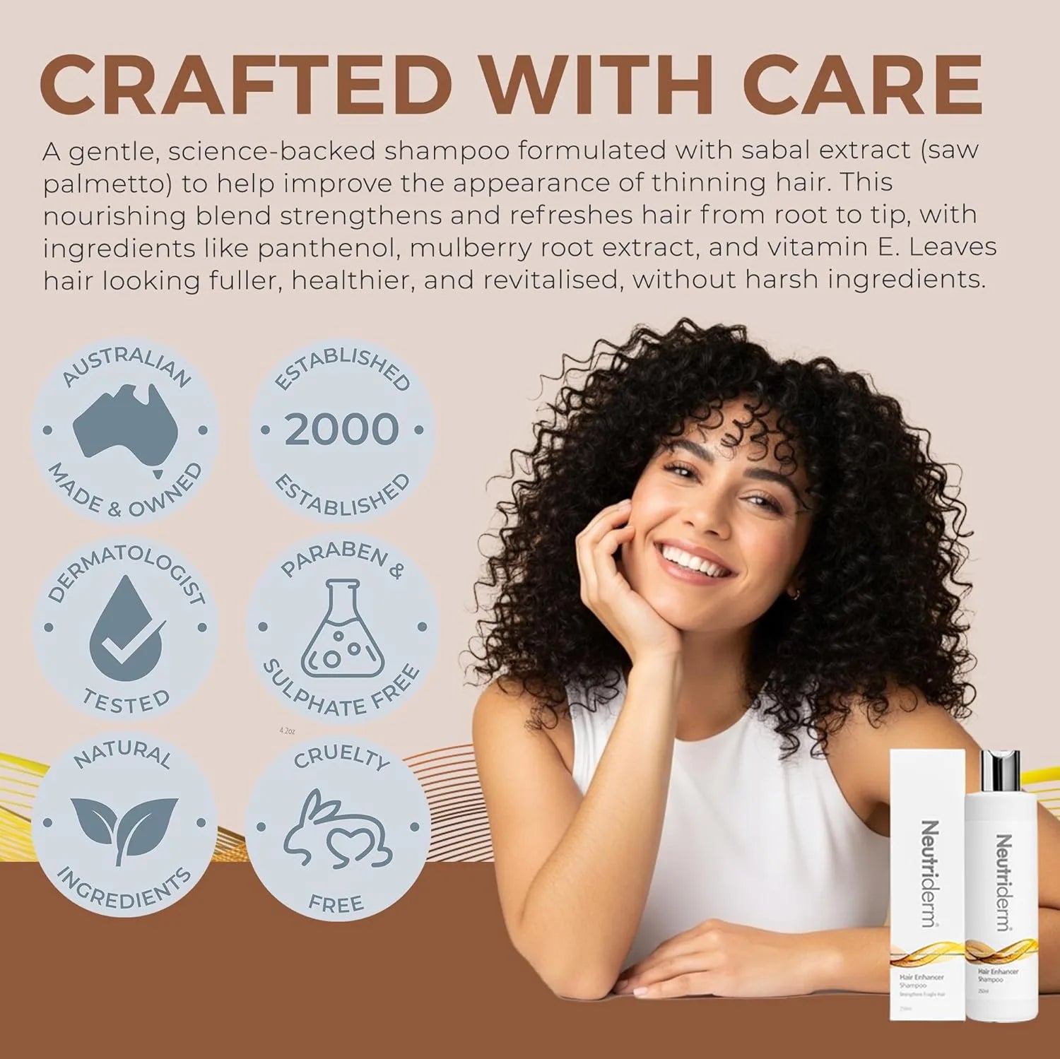 Neutriderm Hair Enhancer Shampoo, Thickening and Strengthening for Weak and Thinning Hair, Moisturizing Shampoo for Damaged Hair, 250ml  (8.45 fl oz)