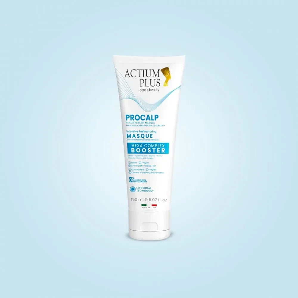Actium Plus Procalp Mask Tube On A Light Blue