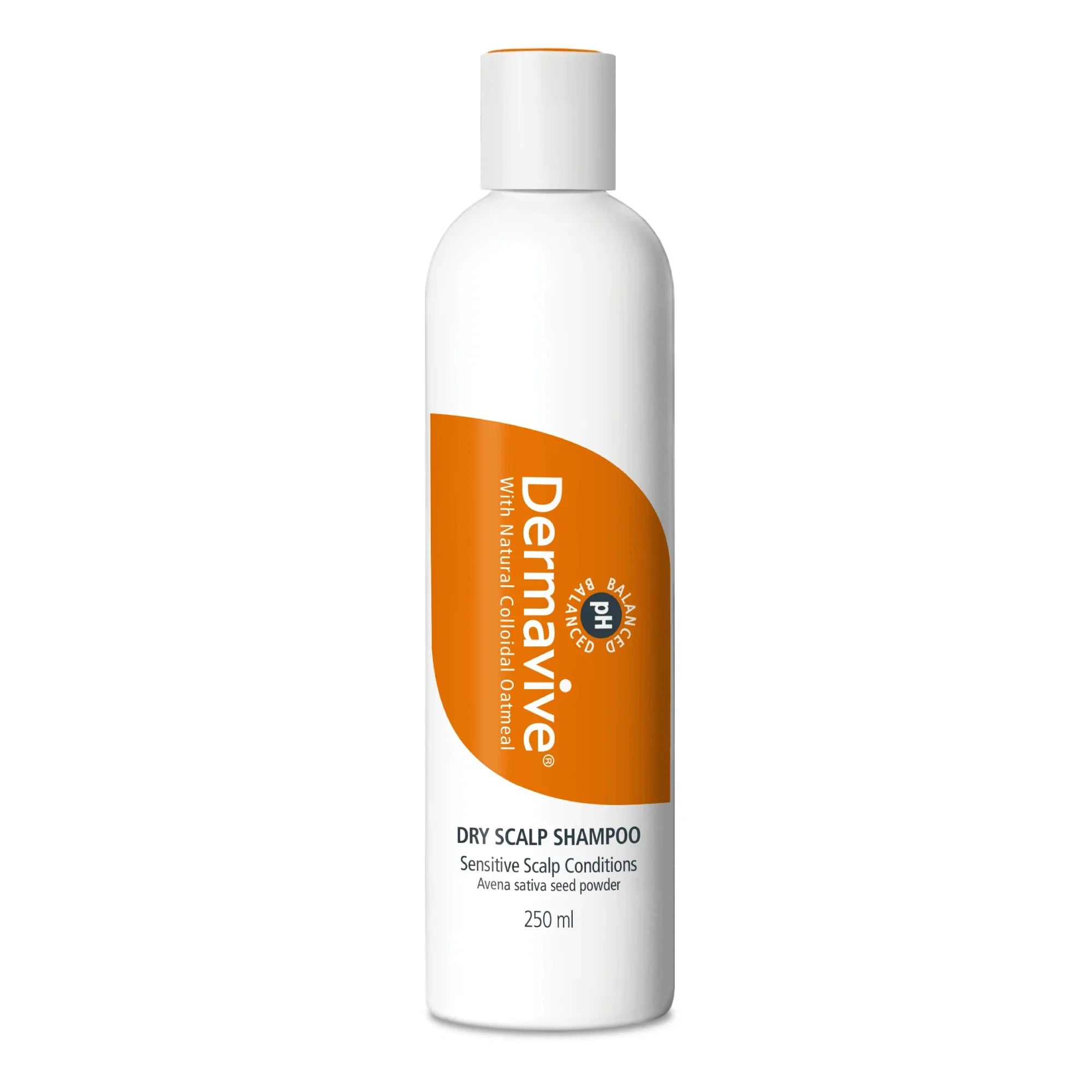 Dermavive dry scalp shampoo bottle on a white background
