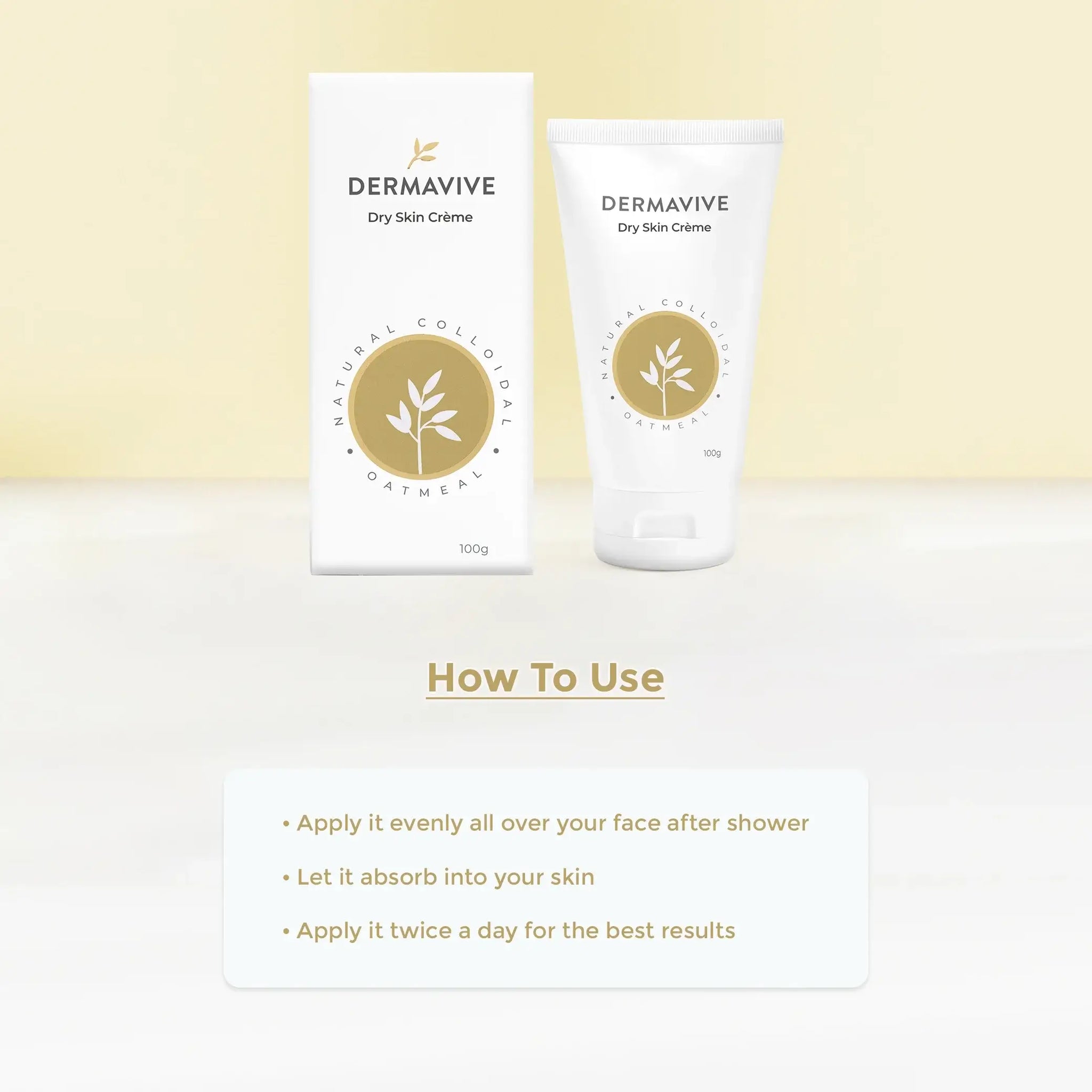 Dermavive Dry Skin Creme packaging box and tube 100g