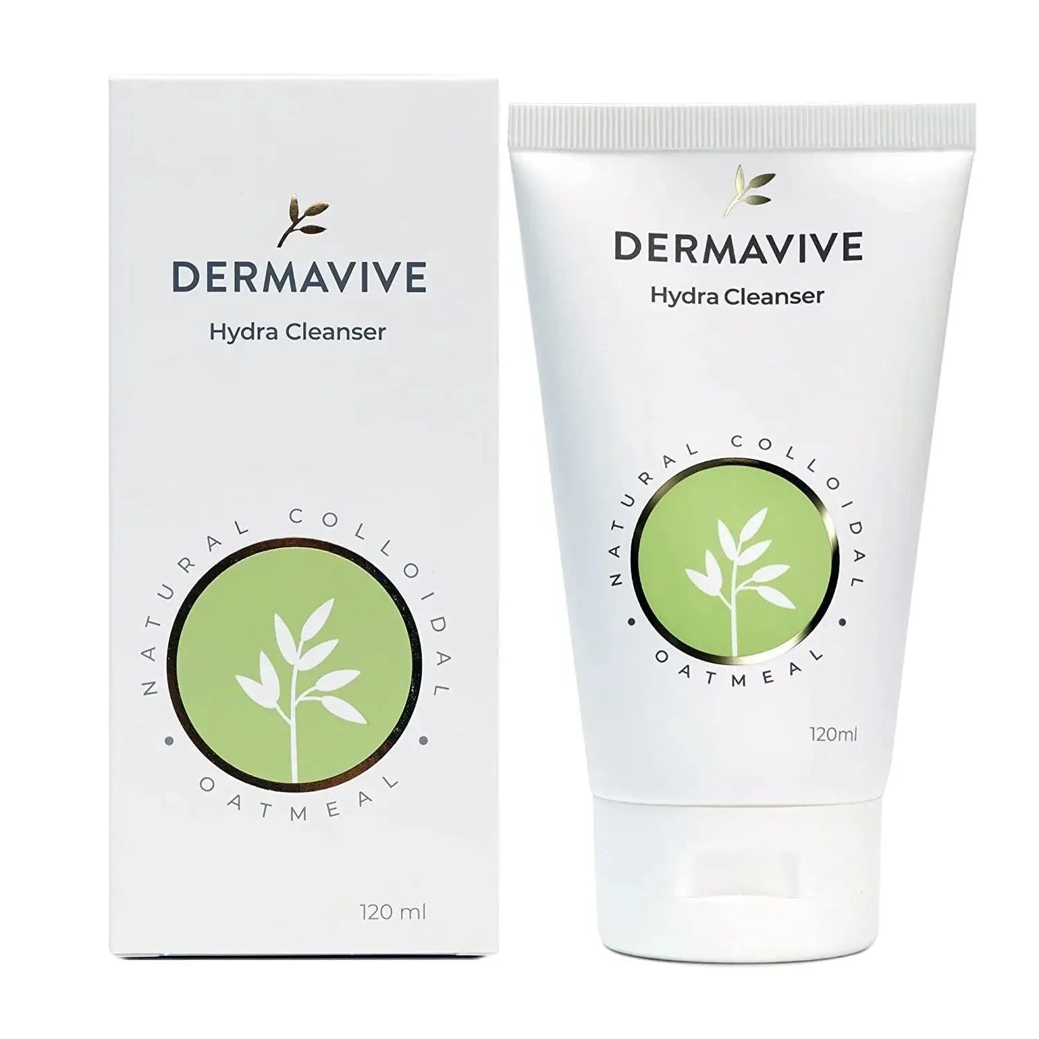 Dermavive Hydra Cleanser 120 ml front view — gentle soap-free facial cleanser