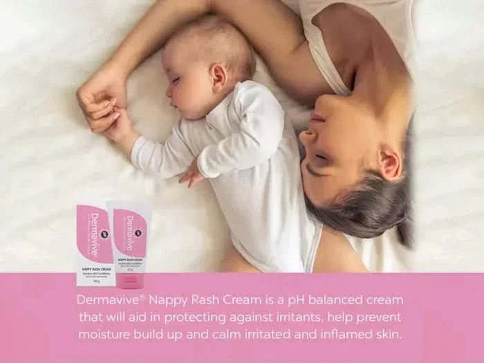 Baby applying Dermavive Nappy Rash Cream 100 g