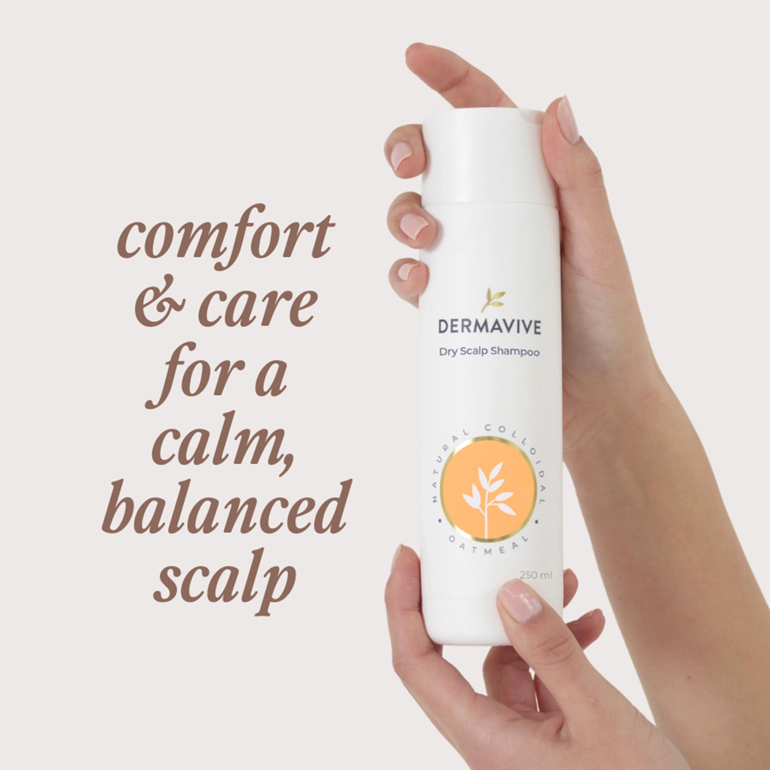 Dermavive Dry Scalp Shampoo, Dandruff Control, Hydrating and Moisturizing Shampoo for Dry Sensitive Scalp, 250ml