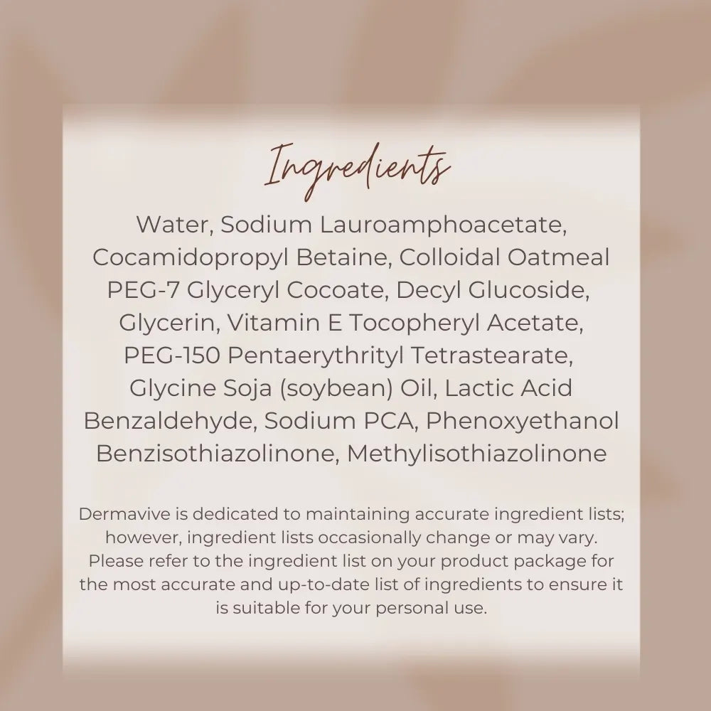 Dermavive Hydra Cleanser  - Ingredients