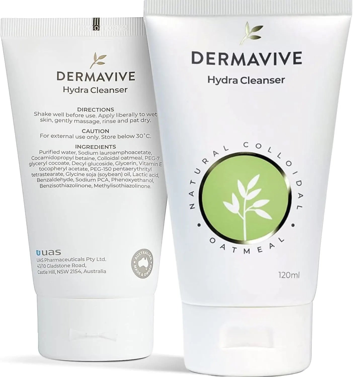 Dermavive Hydra Cleanser - Show Back - Front