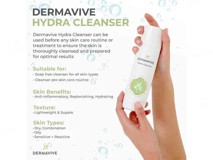 Dermavive Hydra Cleanser pump action closeup