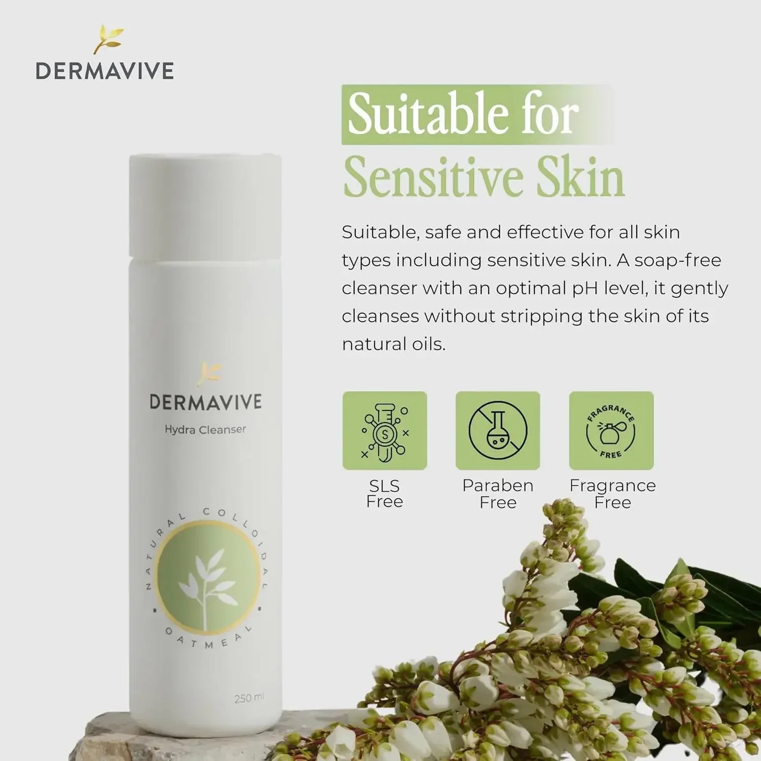 Dermavive Hydra Cleanser product and ingredients list