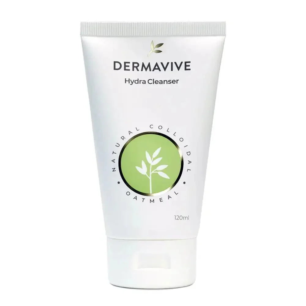 Dermavive Hydra Cleanser tube on a white background