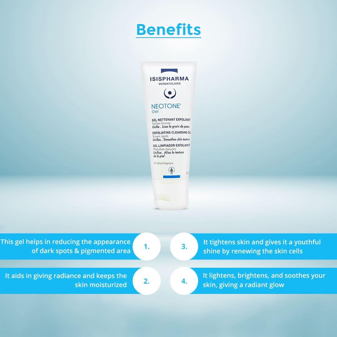 ISISPHARMA Neotone gel tube with benefits listed