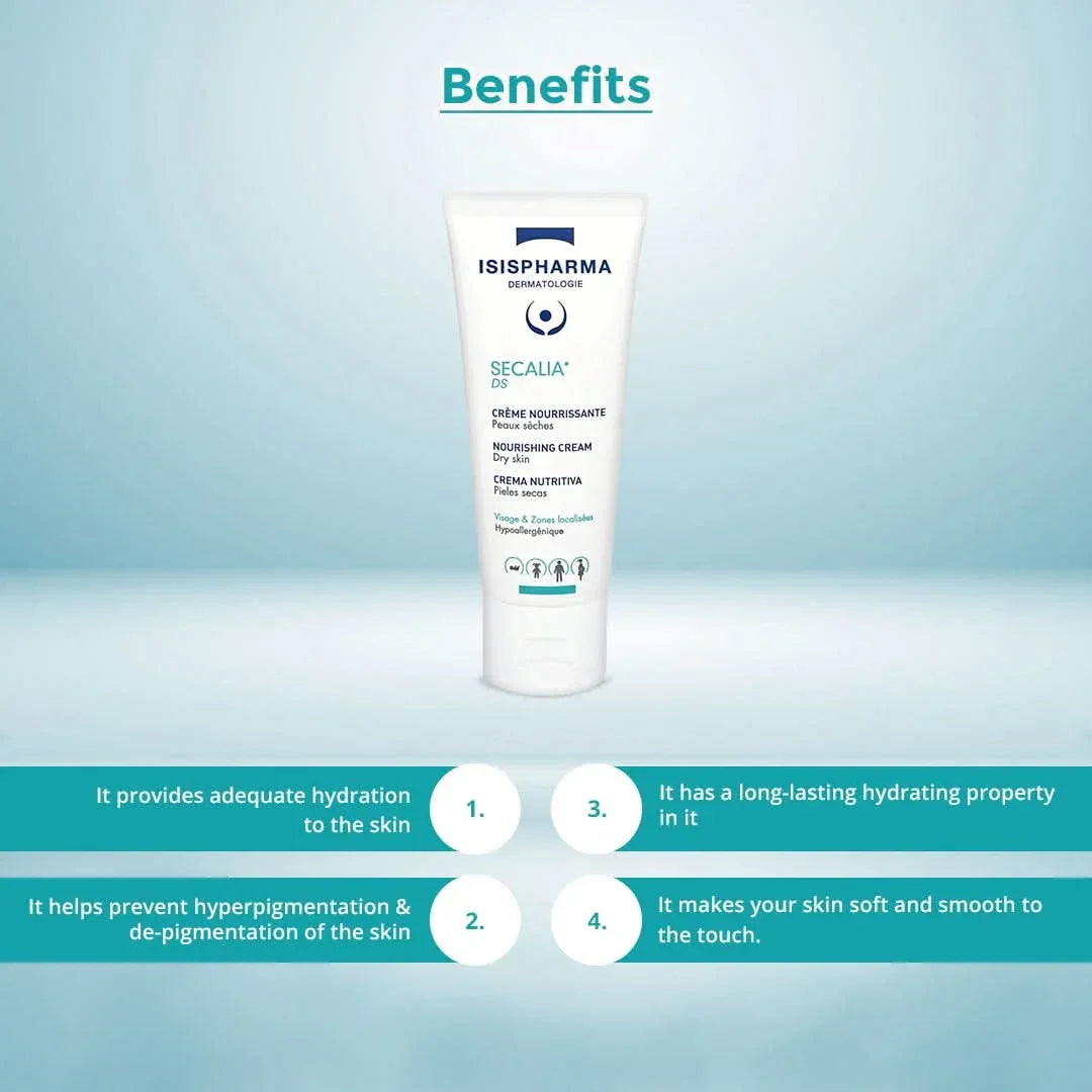 Benefits of ISISPHARMA Secalia DS Nourishing Cream – deep hydration, soft smooth skin