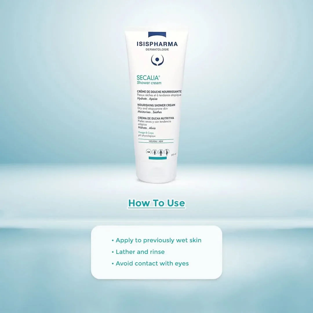 Isis Pharma Secalia shower cream on a light