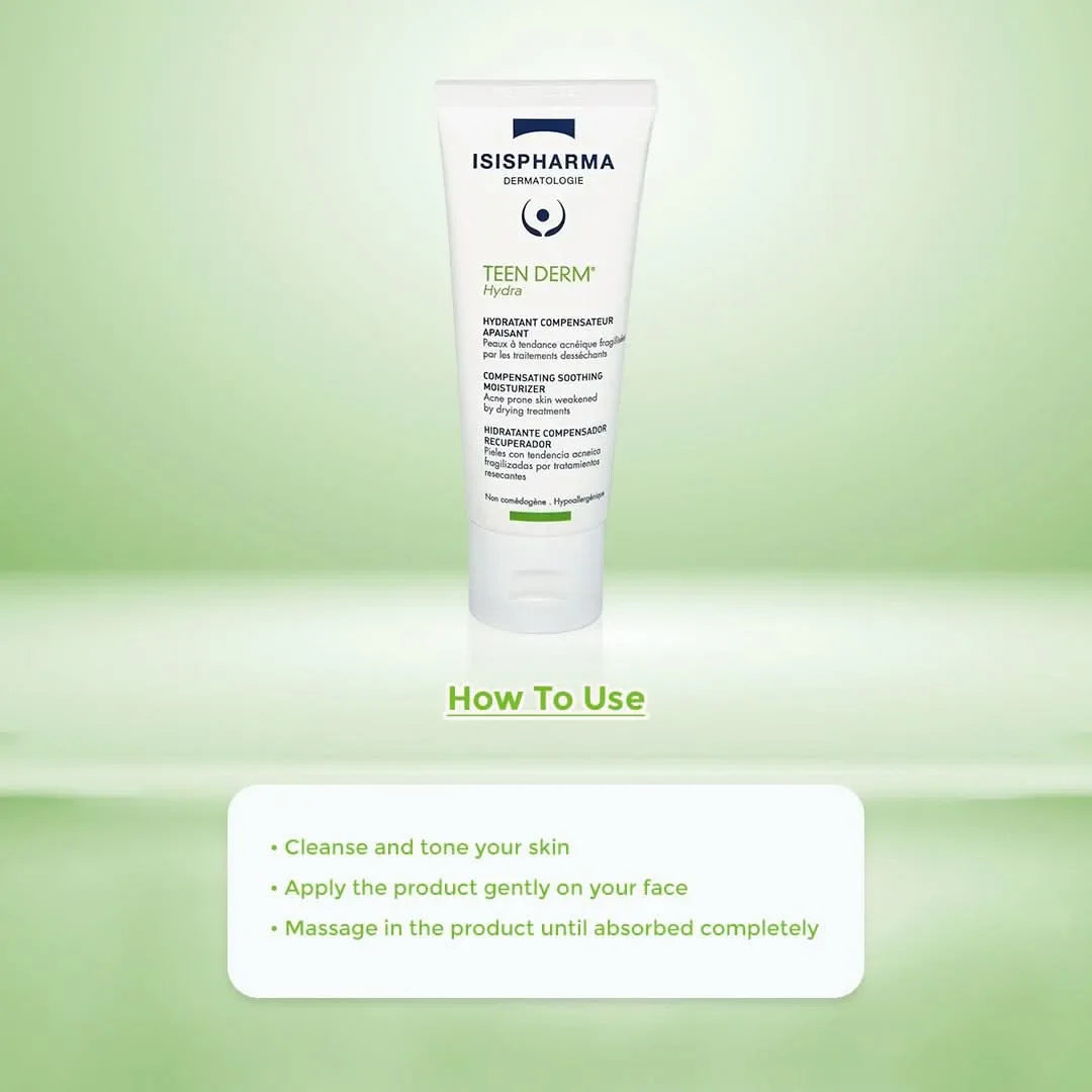 Tube of Isis Pharma Teen Derm product with usage instructions.