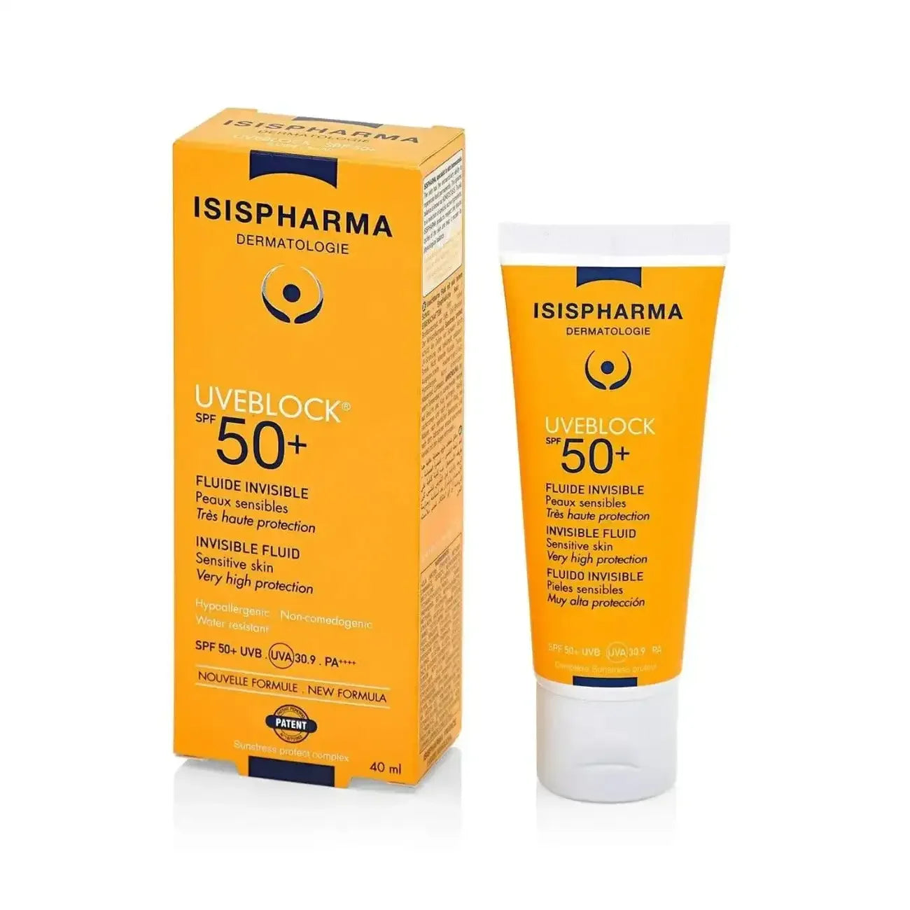 ISISPHARMA Liveblock SPF 50+ sunscreen tube and packaging