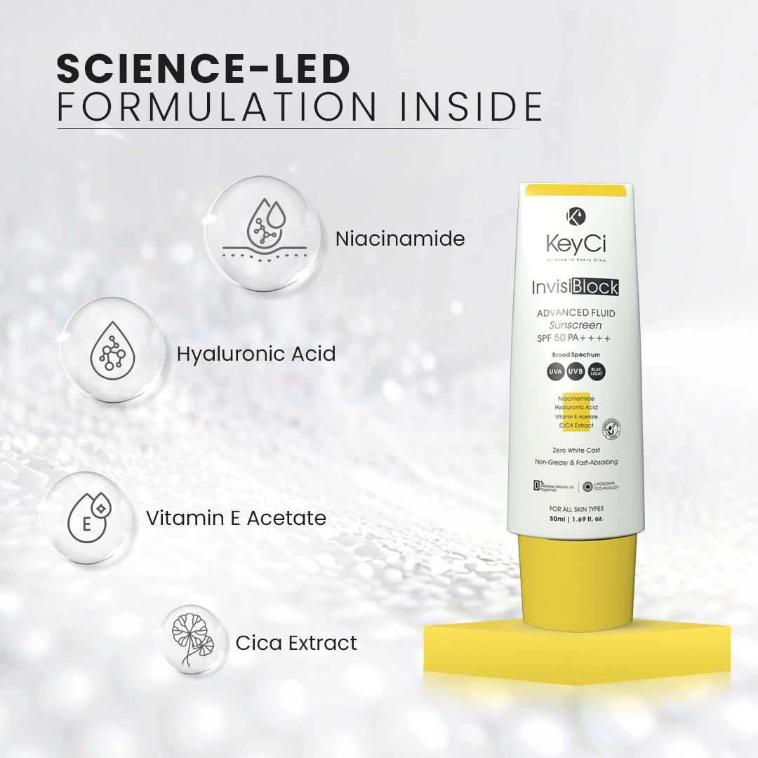 KeyCi InvisiBlock Advance fluid Sunscreen SPF 50 PA++++ | 50ml
