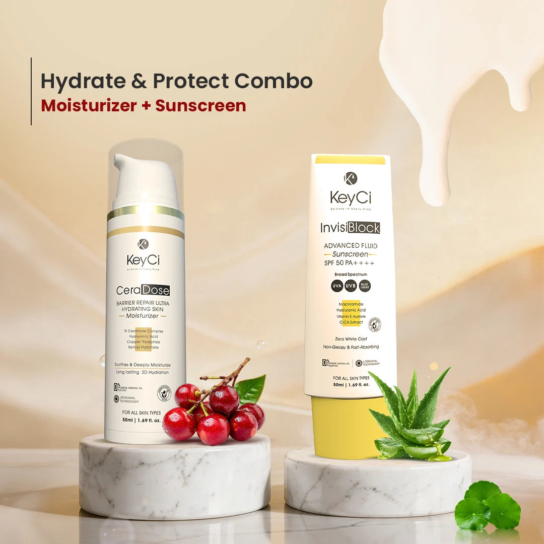 KeyCi Hydrate & Protect Combo | Moisturizer 50ml + Sunscreen 50ml | Pa