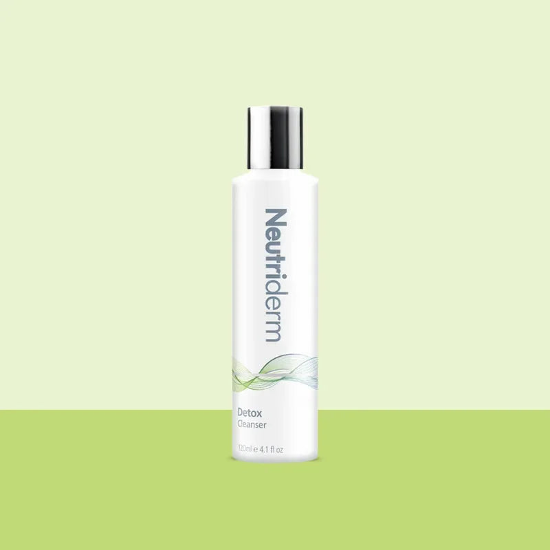 NeutriDerm Detox Cleanser bottle on a light green background