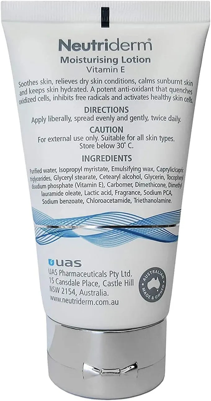 Neutriderm Moisturising Face & Body Lotion For Dry, Aging, Wrinkles, Acne, Red Skin With Vitamin E 125ml (Pack of 2)