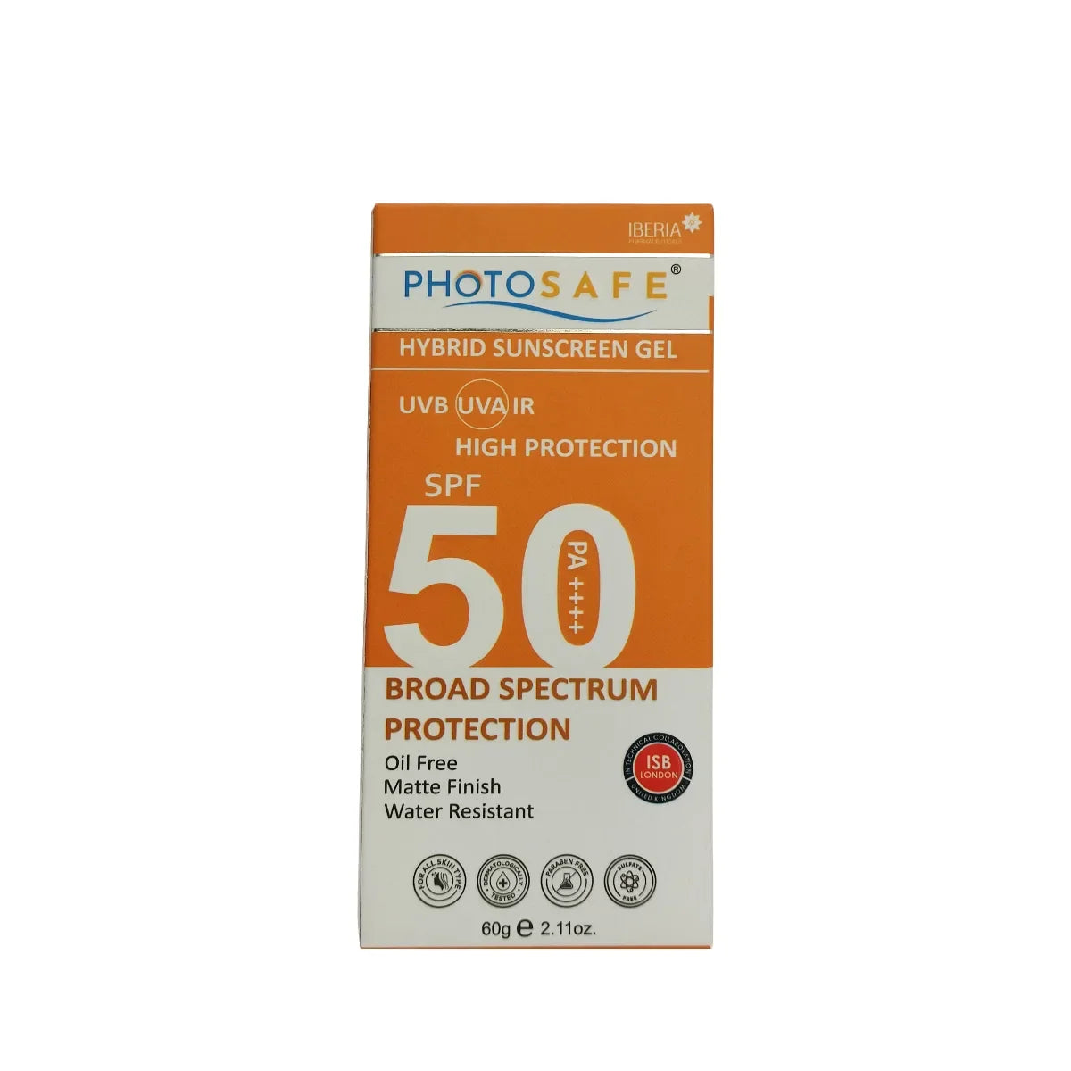 Photosafe sunscreen gel packaging with SPF 50