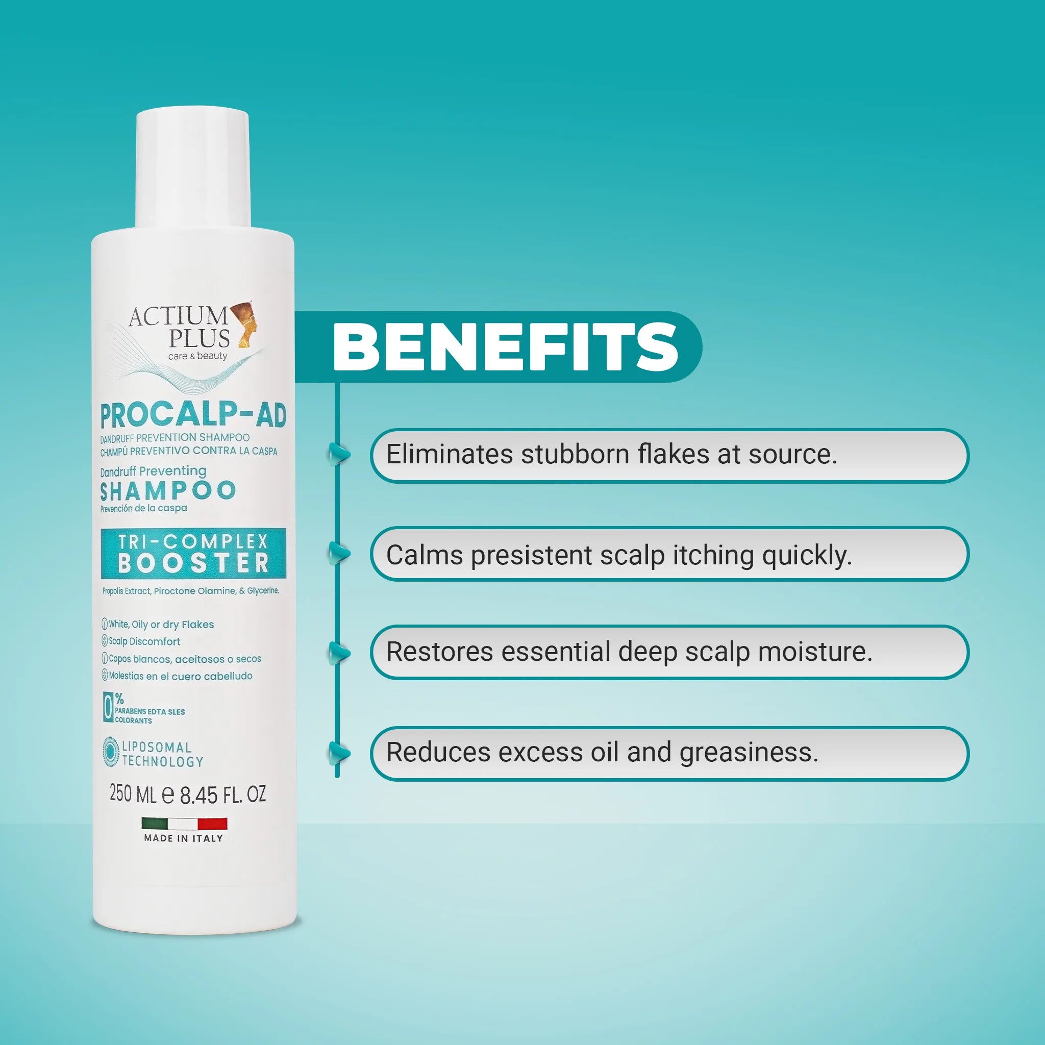Actium Plus Procalp-AD Dandruff Prevention Shampoo 250ml - Benefits