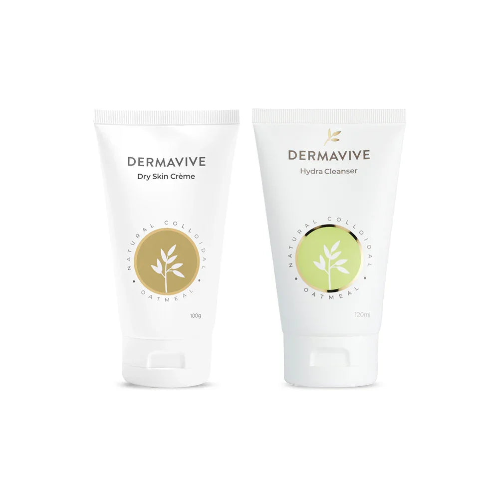 Two Dermavive skincare products on a white background

