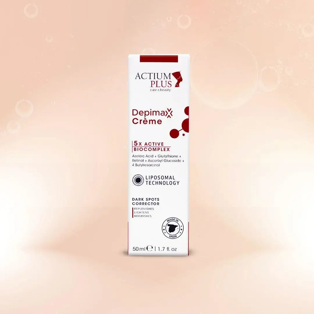 Back side of Actium Plus Depimax Crème 50ml with product details