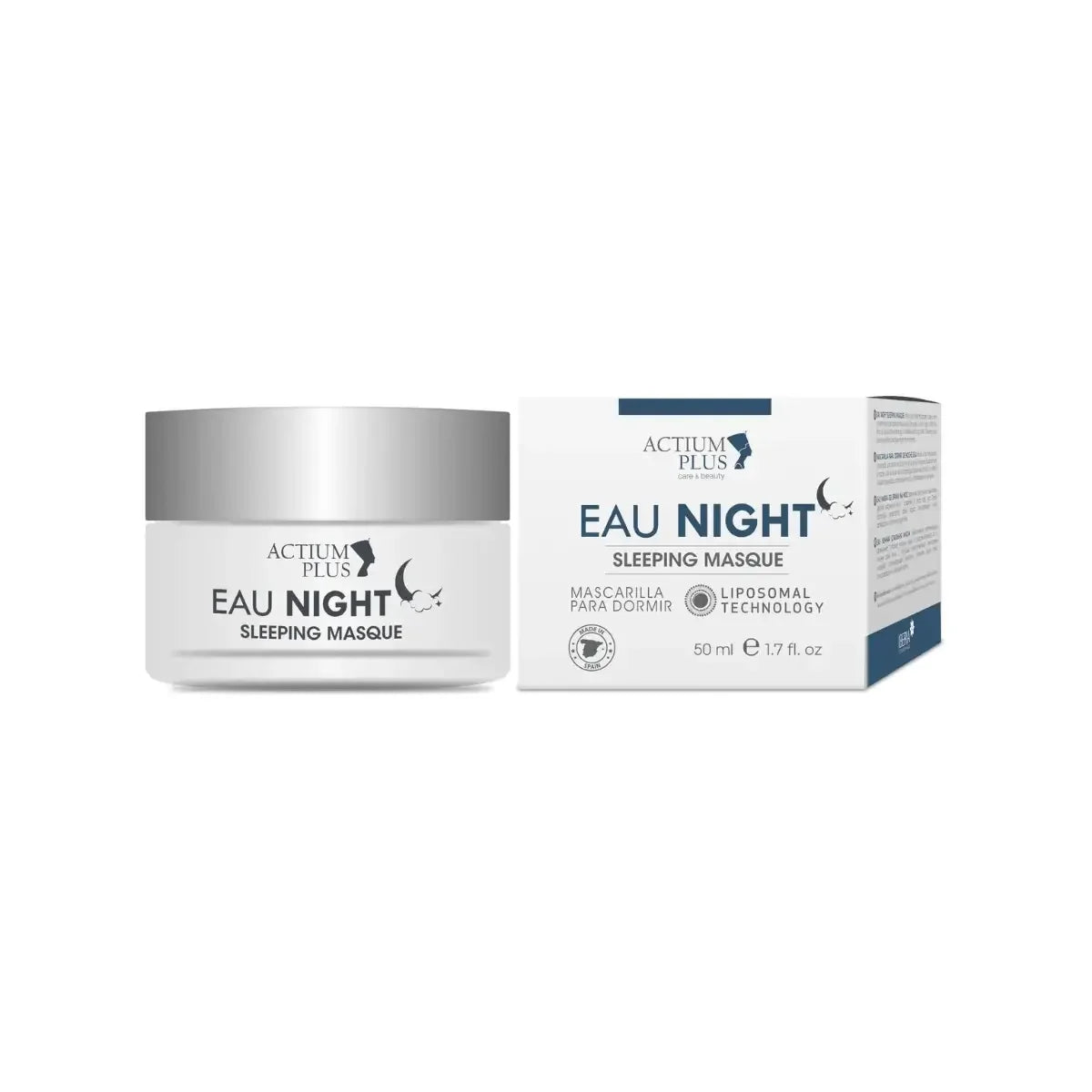 Actium Plus Eau Night Sleeping Masque 50ml front view – hydrating overnight face mask for glowing ski