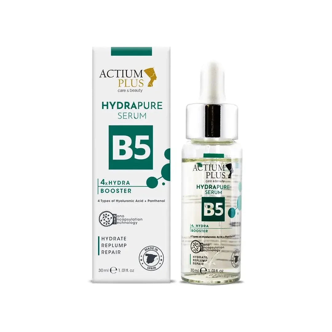 Close-up of Actium Plus Hydrapure B5 Serum 30ml bottle
