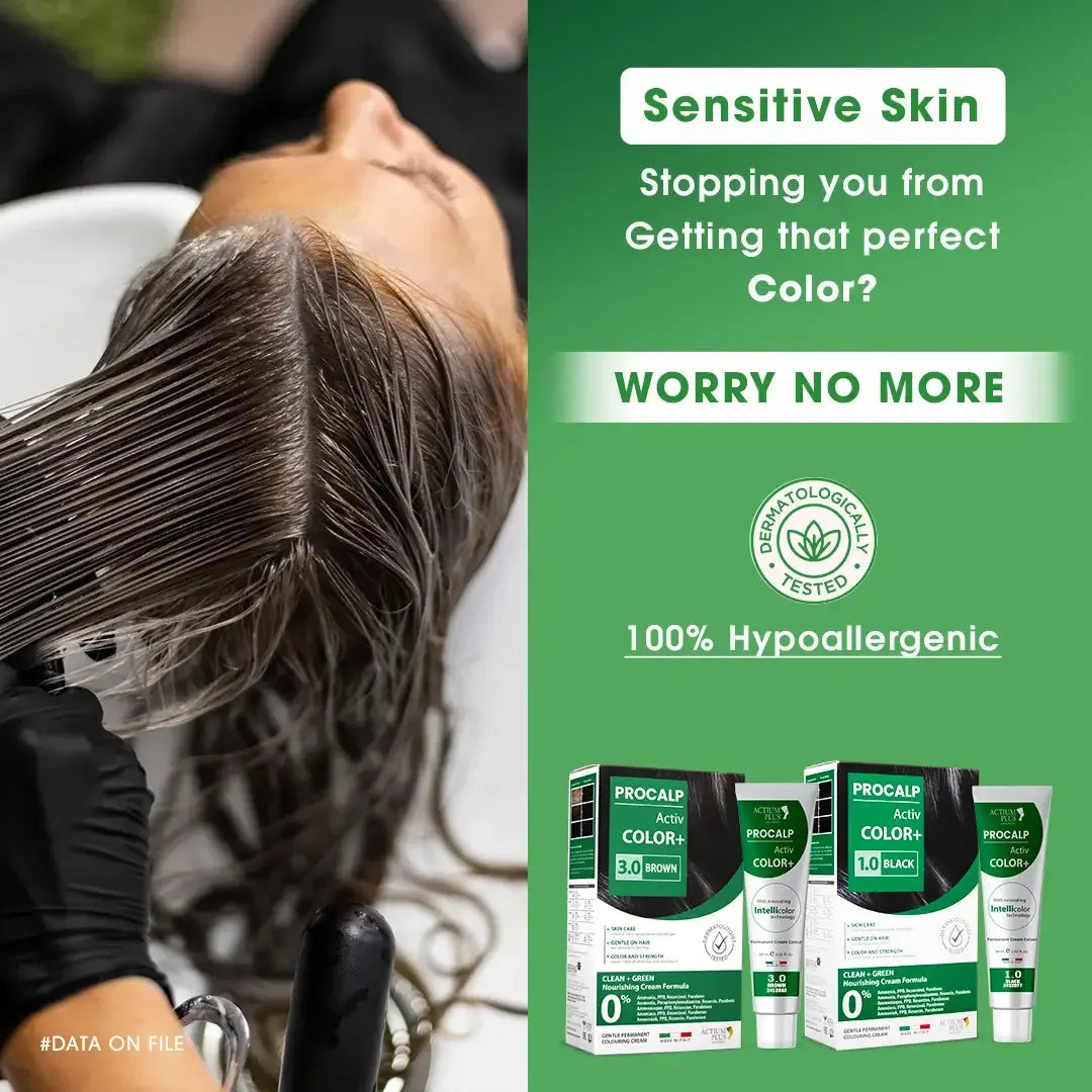 Before & after result of Actium Plus PROCALP Activ Color+ 1.0 Black