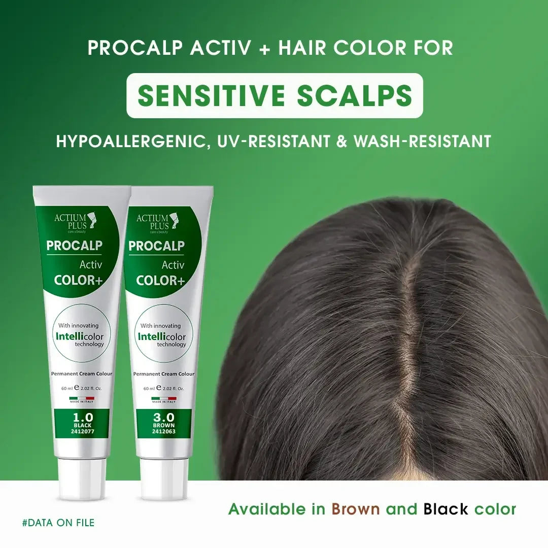 Actium Plus PROCALP Activ Color+ 1.0 Black – gentle on sensitive scalp