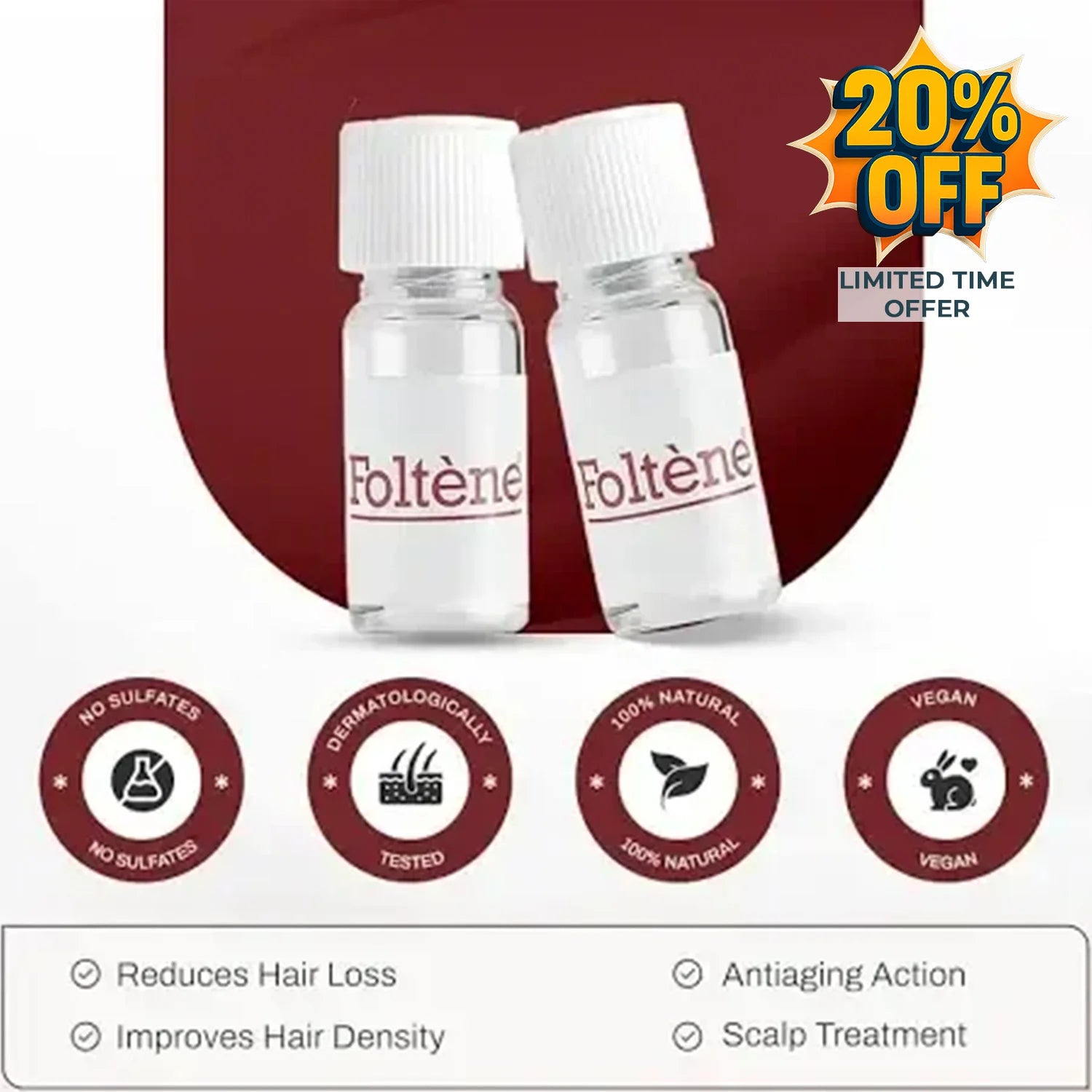 Foltene Pharma Hair & Scalp Treatment for Men Value Pack (12 Vials X 6ml)