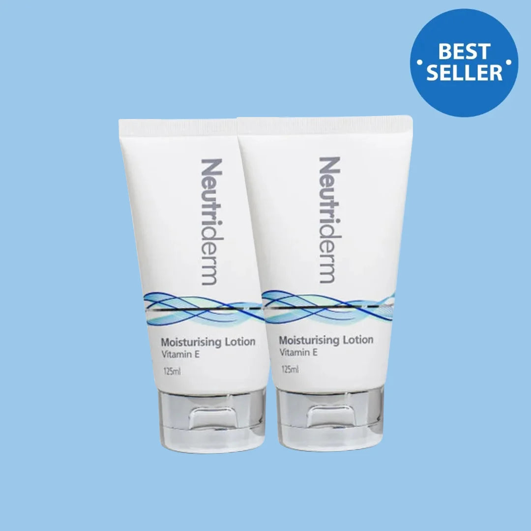 Neutriderm Moisturising Face & Body Lotion For Dry, Aging, Wrinkles, Acne, Red Skin With Vitamin E 125ml (Pack of 2)