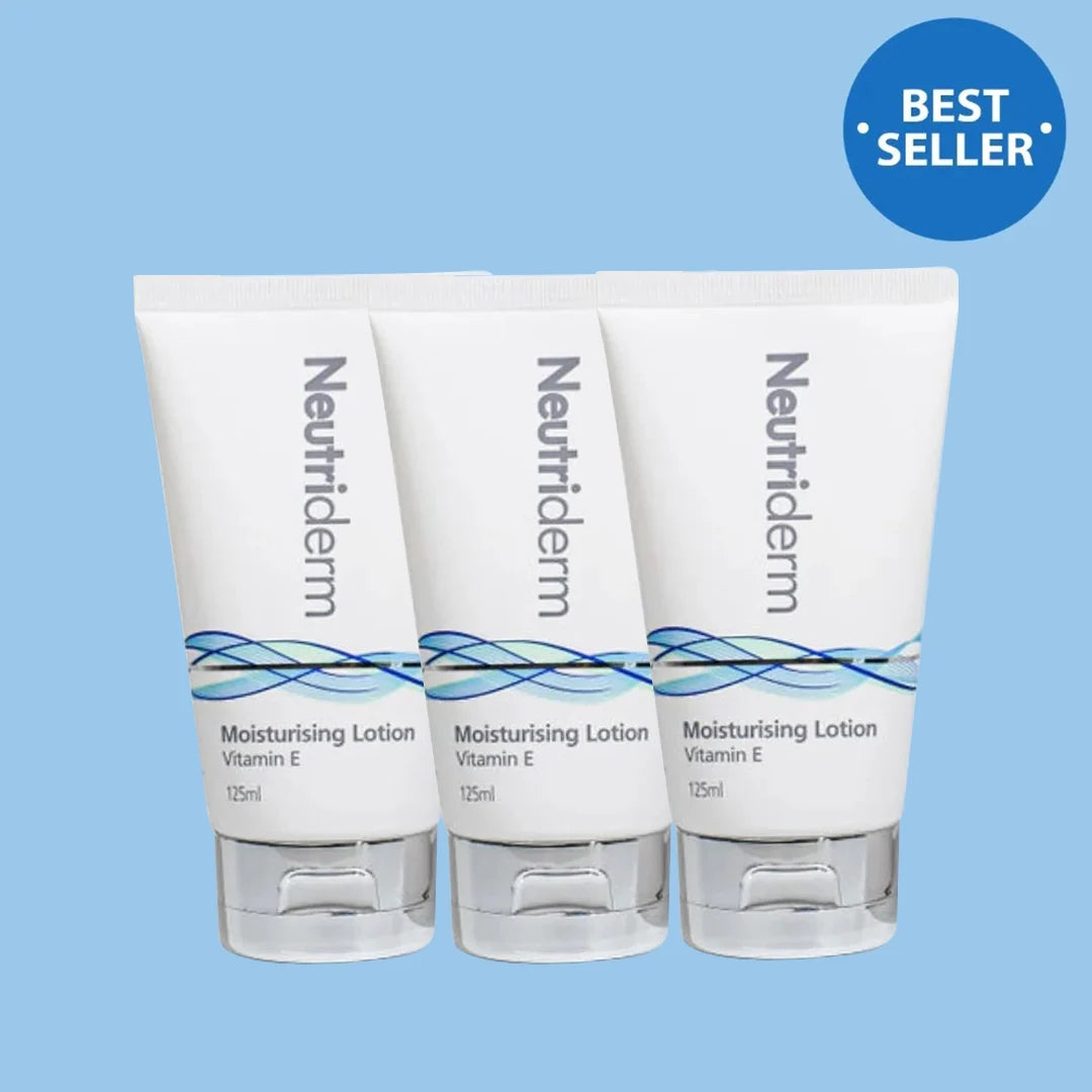 Neutriderm Moisturising Face & Body Lotion For Dry, Aging, Wrinkles, Acne, Red Skin With Vitamin E 125ml (Pack of 3)
