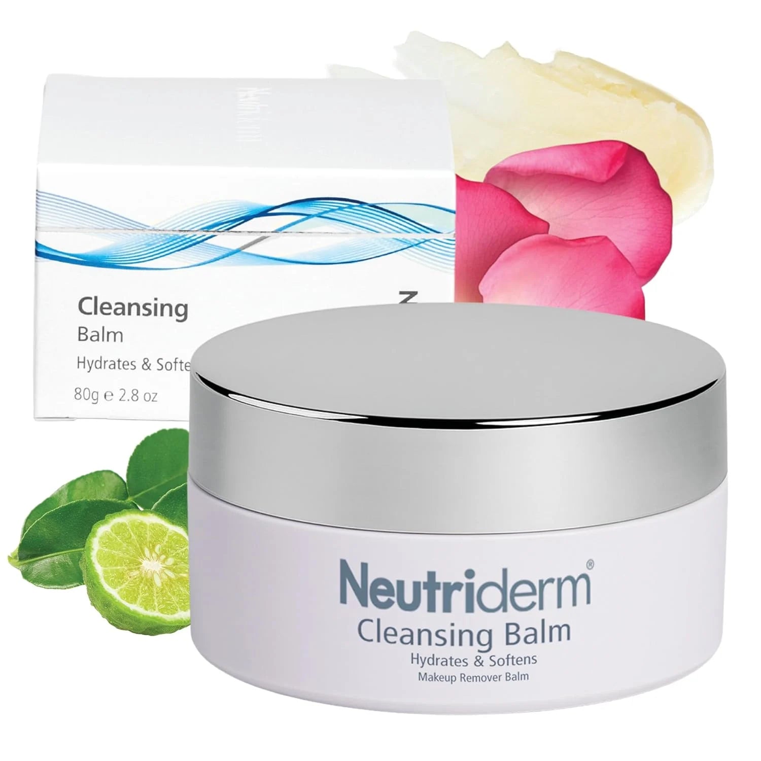 Neutriderm Cleansing Balm – Hydrating Makeup Remover Balm & Oil Based Cleanser with Vitamin E & Ceramides for Soft, Radiant Skin | All Skin Types (80g/2.8oz) - 80gm