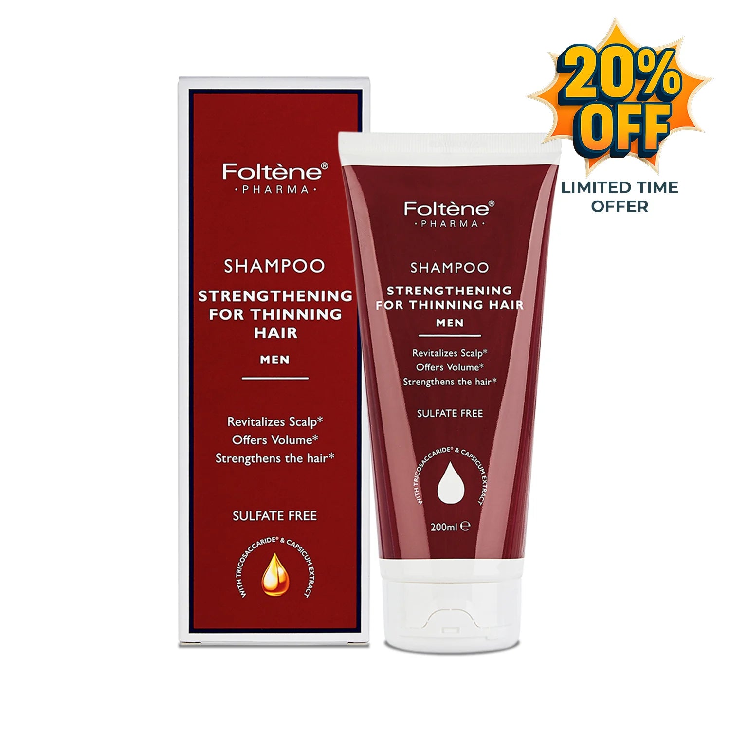 Foltene Pharma Strengthening for Thinning Hair Men Shampoo 200ml
